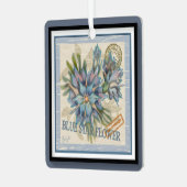 G Creation Kantoor blue flower Metalen Ornament (Voorkant links)