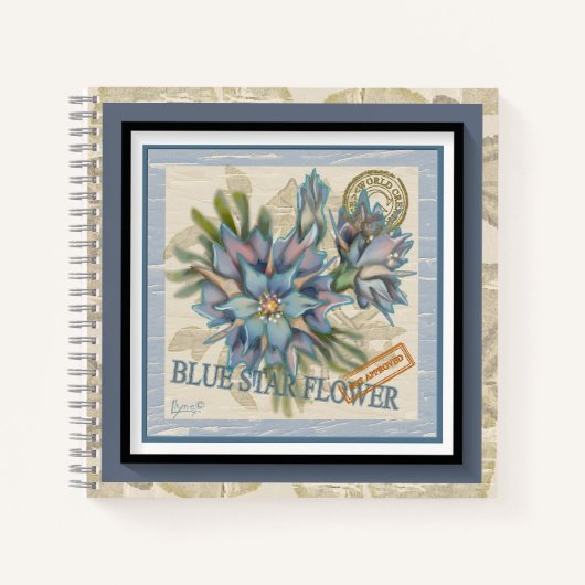 G Creation Kantoor blue flower Notitieboek (Voorkant)