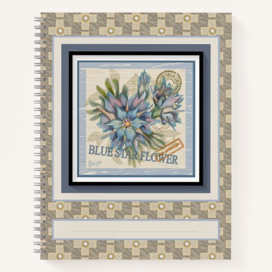 G Creation Kantoor blue flower Notitieboek (Voorkant)