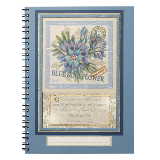G Creation Kantoor blue flower Notitieboek (Voorkant)