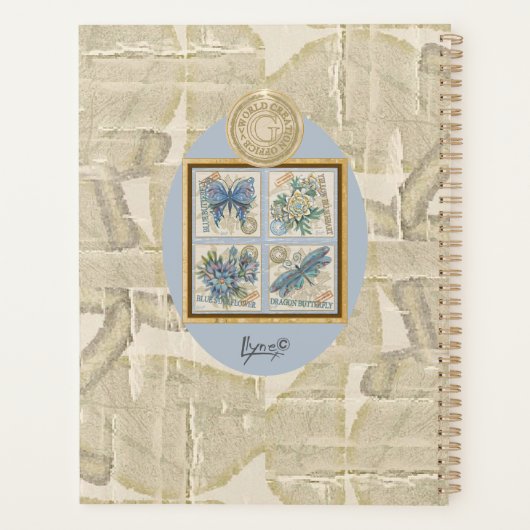 G Creation Kantoor blue flower Planner (Achterkant)