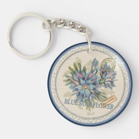 G Creation Kantoor blue flower Sleutelhanger (Voorkant)