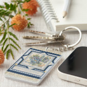 G Creation Kantoor blue flower Sleutelhanger (Voorkant Rechts)
