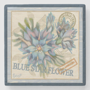 G Creation Kantoor blue flower Stenen Onderzetter
