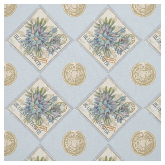 G Creation Kantoor blue flower Stof (Swatch)