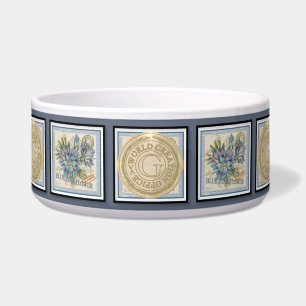 G Creation Kantoor blue flower Voerbakje