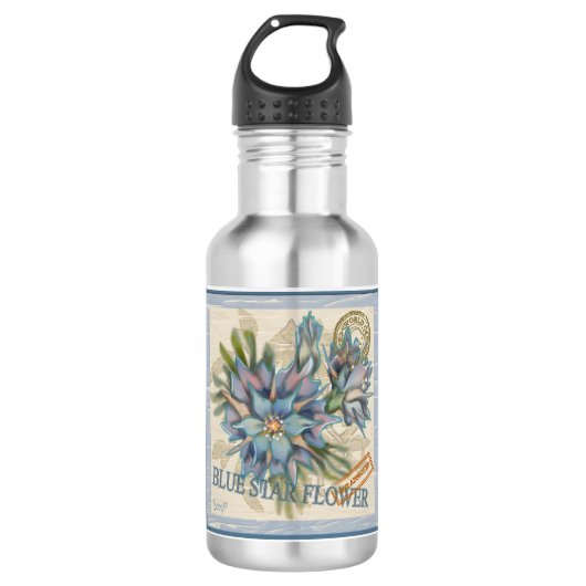 G Creation Kantoor blue flower Waterfles (Voorkant)