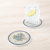 G Creation Kantoor blue flower Zandsteen Onderzetter (Zijkant)