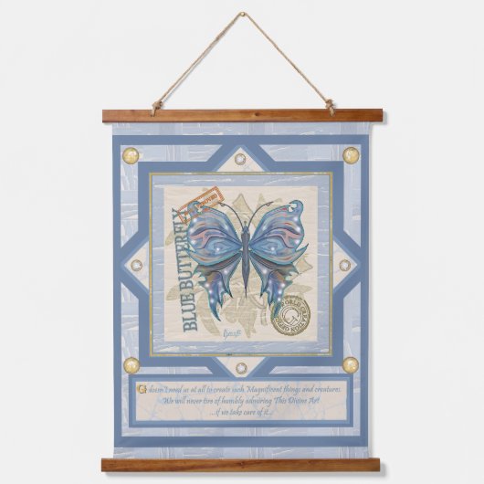 G Creation Kantoor blue vlinder Hangend Wandkleed (Voorkant)