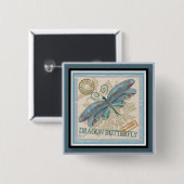 G Creation Kantoor ligonfly Vierkante Button 5,1 Cm (Voorkant /achterkant)