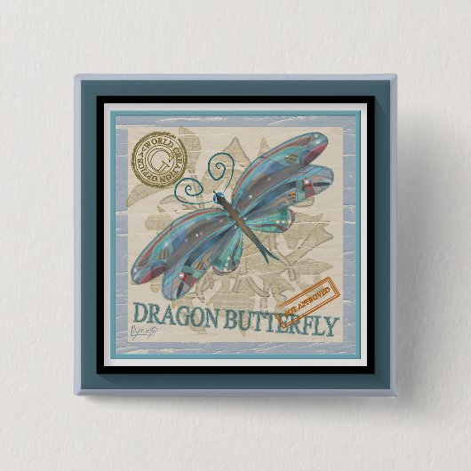G Creation Kantoor ligonfly Vierkante Button 5,1 Cm (Voorkant)
