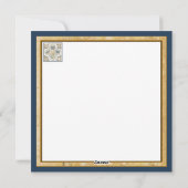 G Creation Office blauwe bloem blanco kaart (Achterkant)