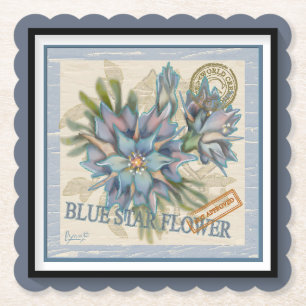 G Creation Office  blauwe bloem Kartonnen Onderzetters