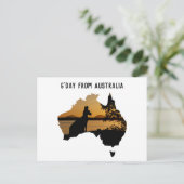 G-Dag uit Australië - Zwarte White Gold Sunset Briefkaart (Staand voorkant)