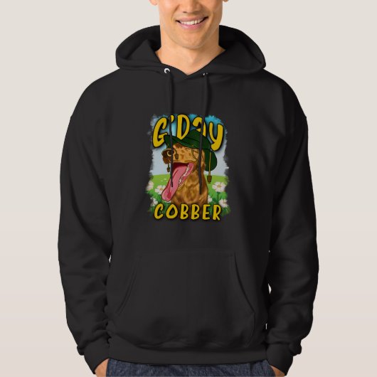 G day Cobber Hello Mate Australian Dog Aussie Di Hoodie (Voorkant)