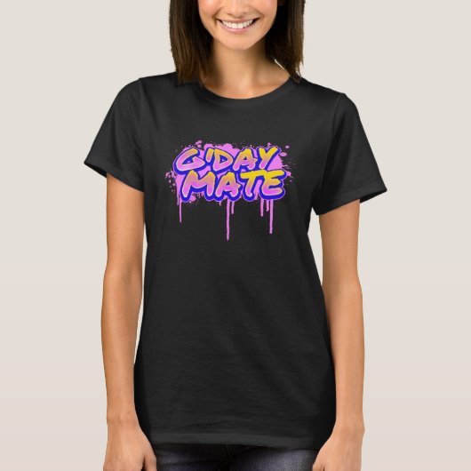 G day Mate Australia Vaporwave Aesthetic Glitch T-shirt (Voorkant)