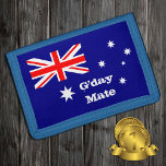 G-day Mate & Australian Flag mode / Australië Drievoud Portemonnee<br><div class="desc">WALLETS: Australische vlag & G-day Mate begroetings,  Australië mode - hou van mijn land,  reispatriotten / sportfans</div>