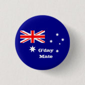 G-day Mate & Australian Flag mode / Australië Ronde Button 3,2 Cm (Voorkant)