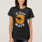 G' Day Mate Kangaroo Australia Australian Aussie V T-shirt (Voorkant)