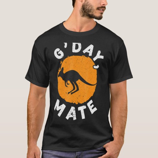 G' Day Mate Kangaroo Australië Australian Aussie V T-shirt (Voorkant)