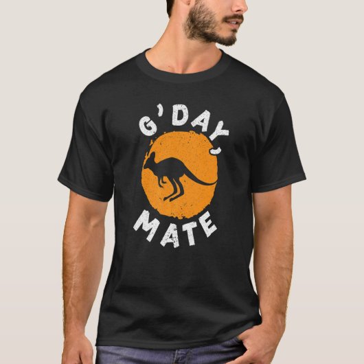 G' Day Mate Kangaroo Australië Australian Aussie V T-shirt (Voorkant)