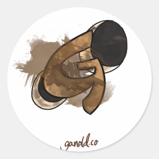 "G" de Sticker! Ronde Sticker (Voorkant)