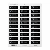 "G" Diamond Bling Monogram Return Address Label (Full Sheet)