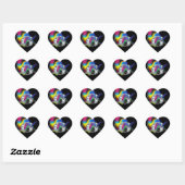 "G" Diamond Bling on Rainbow Swirl Heart Sticker (Vel)