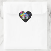 "G" Diamond Bling on Rainbow Swirl Heart Sticker (Tas)