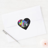 "G" Diamond Bling on Rainbow Swirl Heart Sticker (Envelop)