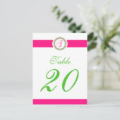 G Dot Circle Monogram Tafelnummer (Hot Pink/Limoen (Staand voorkant)