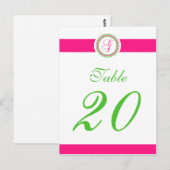 G Dot Circle Monogram Tafelnummer (Hot Pink/Limoen (Voorkant / Achterkant)