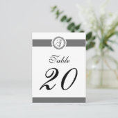 G Dot Circle Monogram Tafelnummer (zwart/grijs) (Staand voorkant)