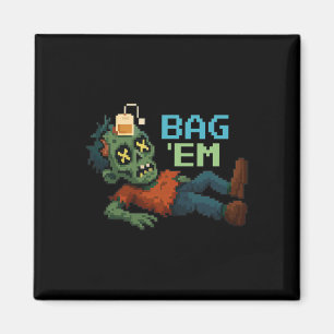 G em Pixel Zombie Thee G Halloween Npc Gamer Meme  Magneet