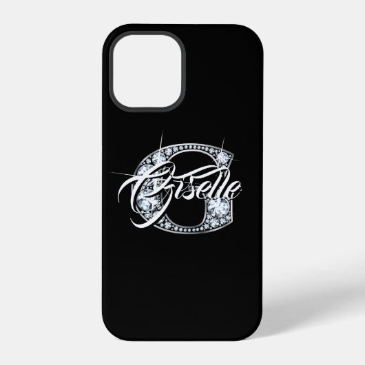 G Faux Diamond Bling Monogram iPhone Hoesje (Achterkant)