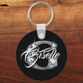 G Faux Diamond Bling Monogram Sleutelhanger (Voorkant)