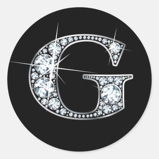 "G" Faux-"Diamond Bling" sticker (Voorkant)