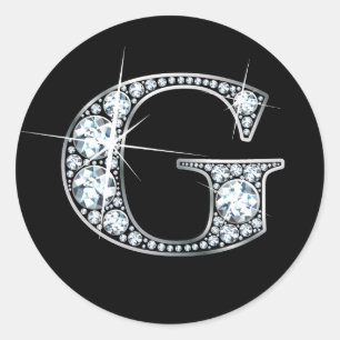 "G" Faux-"Diamond Bling" sticker