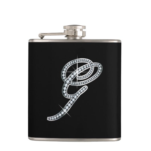 G-fles met "diamanten" voor script heupfles (Voorkant)