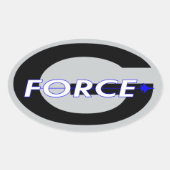 G Force Black Ovale Sticker (Voorkant)