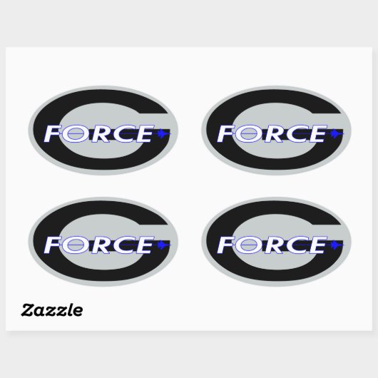 G Force Black Ovale Sticker (Vel)