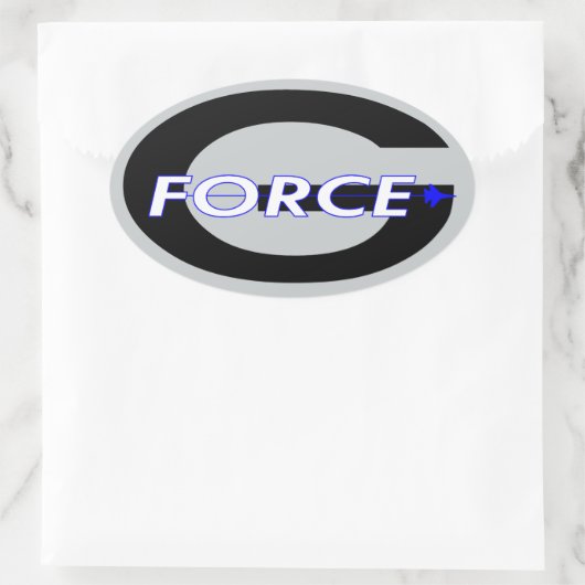 G Force Black Ovale Sticker (Tas)