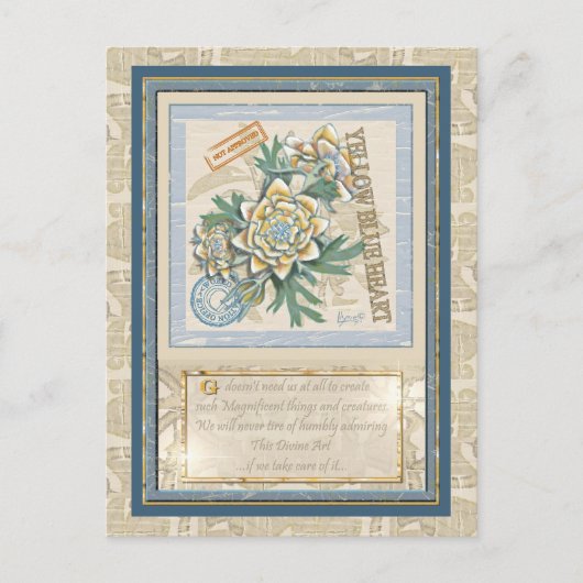 G Gele kweekbloem voor Kantoor Briefkaart (Voorkant)