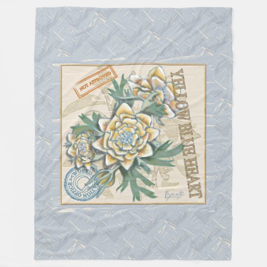 G Gele kweekbloem voor Kantoor Fleece Deken (Voorkant)