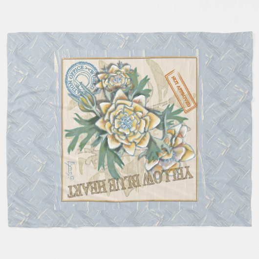 G Gele kweekbloem voor Kantoor Fleece Deken (Voorkant (Horizontaal))