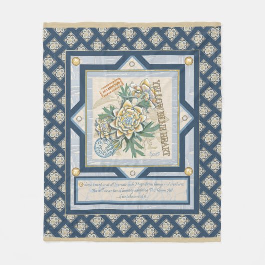 G Gele kweekbloem voor Kantoor Fleece Deken (Voorkant)