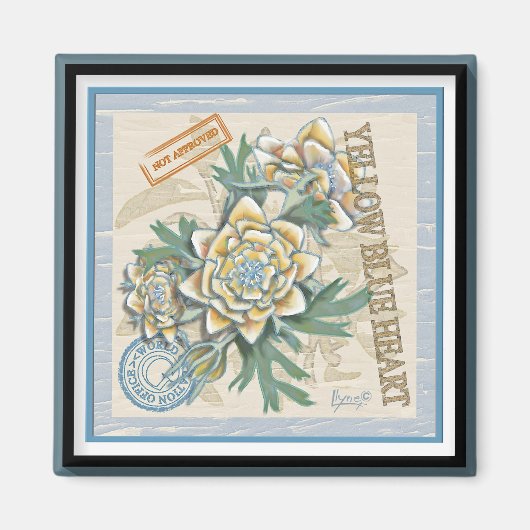 G Gele kweekbloem voor Kantoor Magneet (Voorkant)