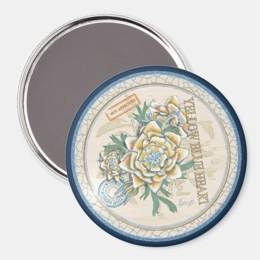 G Gele kweekbloem voor Kantoor Magneet (Voorkant / Achterkant)