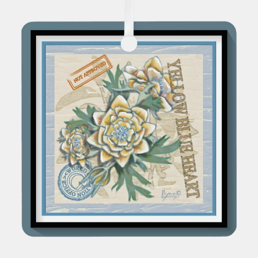 G Gele kweekbloem voor Kantoor Metalen Ornament (Voorkant)