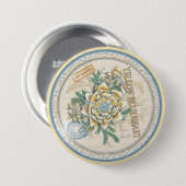 G Gele kweekbloem voor Kantoor Ronde Button 7,6 Cm (Voorkant /achterkant)